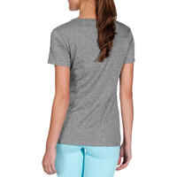 500 Women's Regular-Fit Gentle Gym & Pilates T-Shirt - Heathered Grey