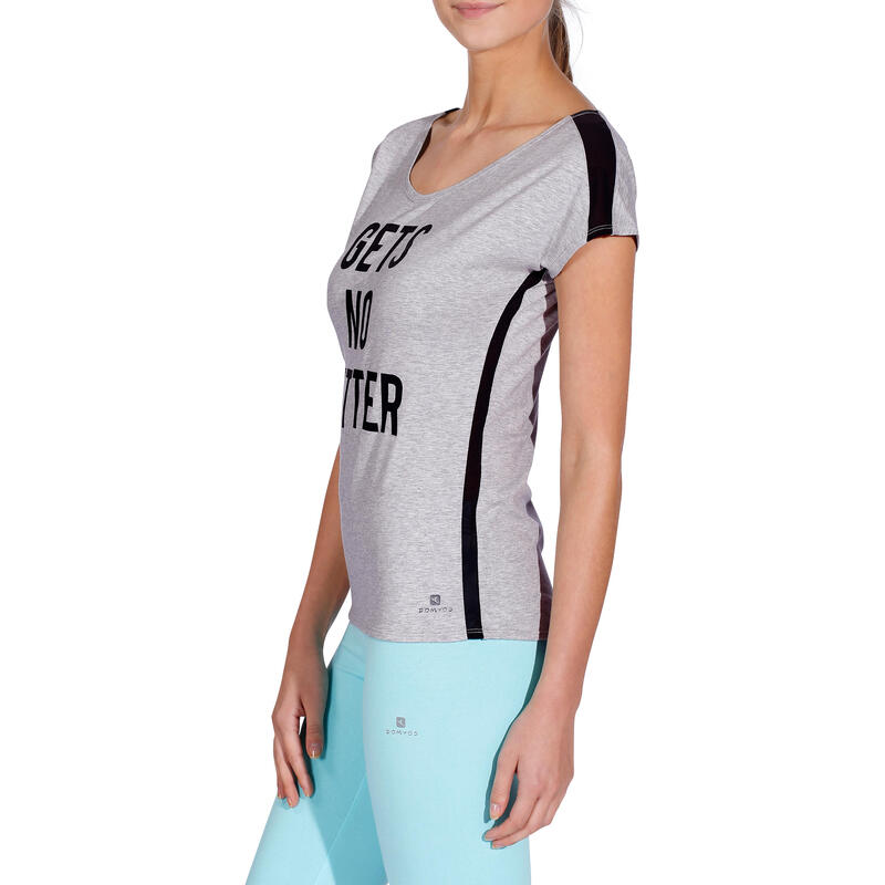 T-shirt Active fitness femme gris chiné claire