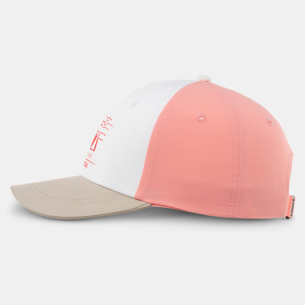Gorra de senderismo rosa con beige para niños de 7 a 15 años MH100