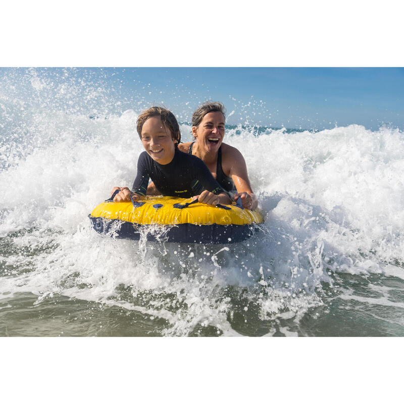 BODYBOARD TANDEM GONFLABLE ENFANT ADULTE JAUNE