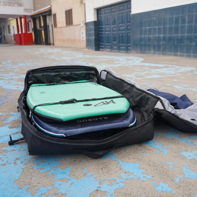 Husă tip troller cu roți bodyboard surf trip bag 900 Negru