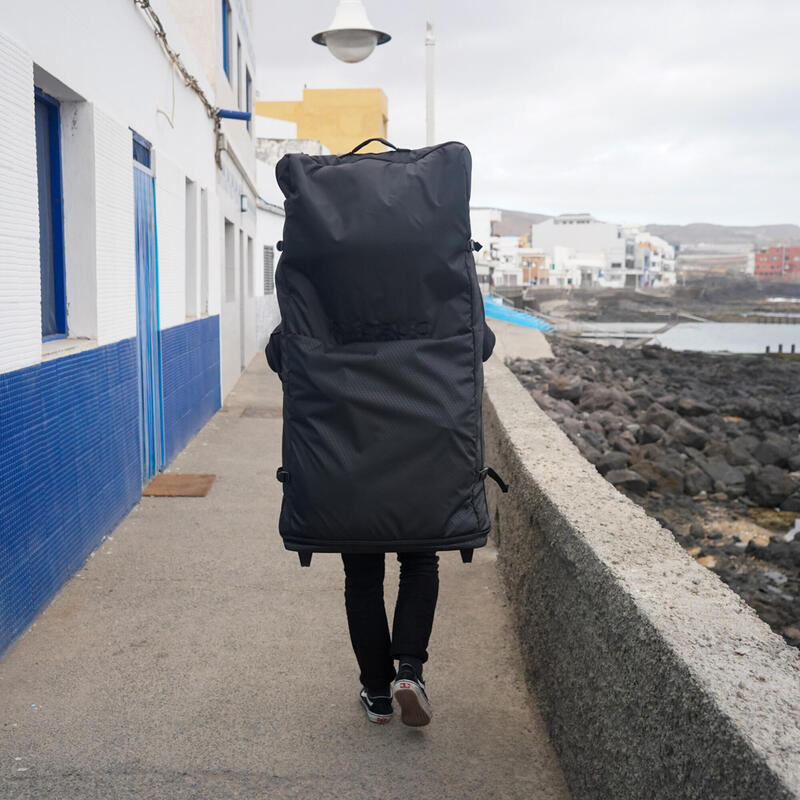 Husă tip troller cu roți bodyboard surf trip bag 900 Negru
