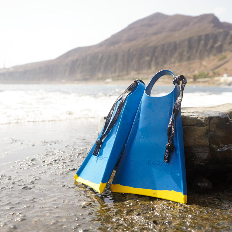 Zwemvinnen voor bodyboarden 100 blauw/geel