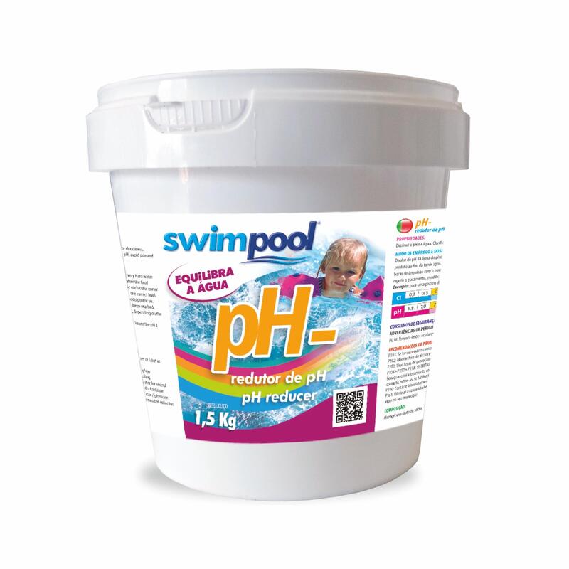 Redutor pH sólido para água de piscinas, 1,5 Kg