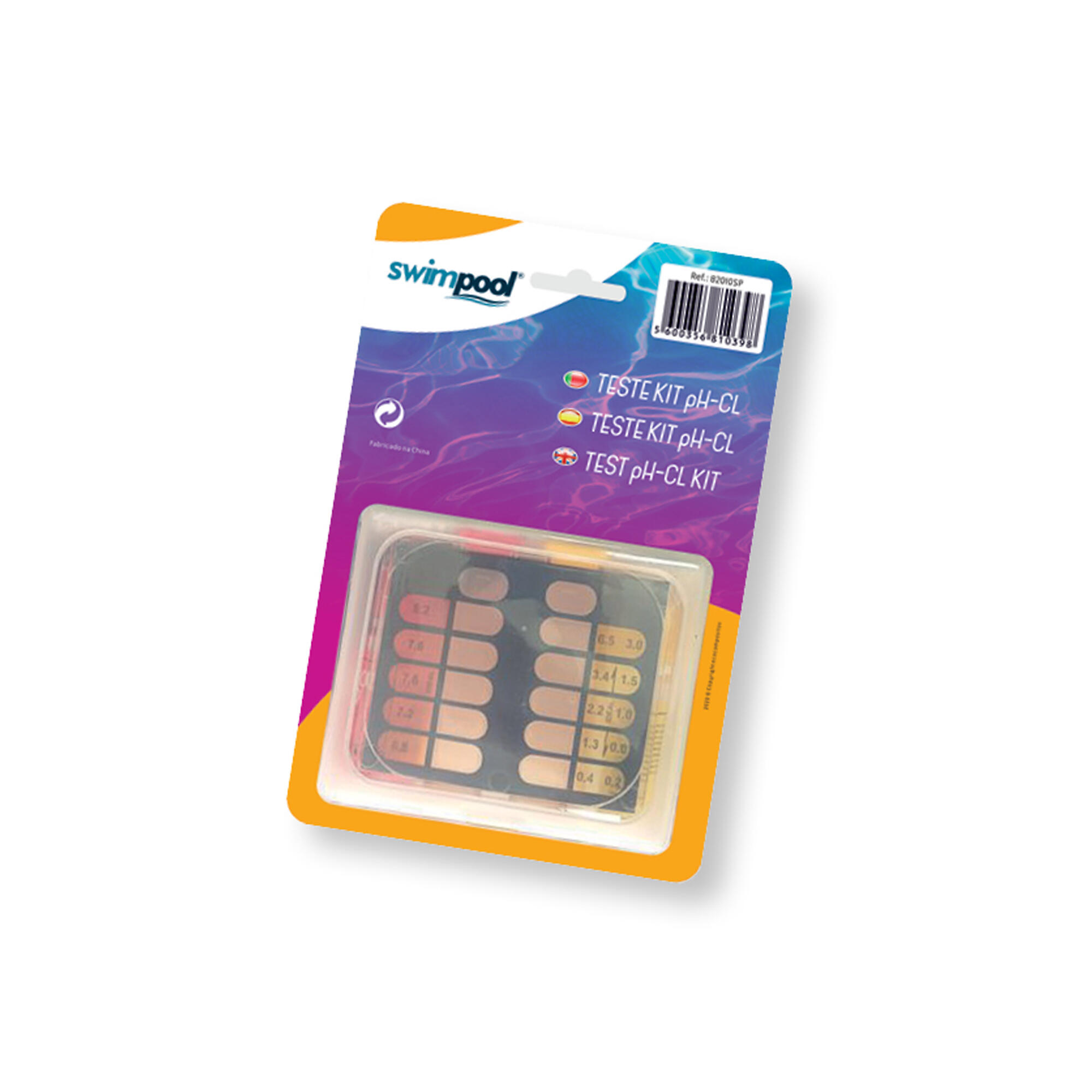 Conjunto teste ph e cloro para águas de piscinas