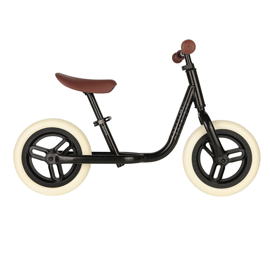 Bicicleta sin pedales de 10 pulgadas negra para niños de 2 a 4 años Runride 500
