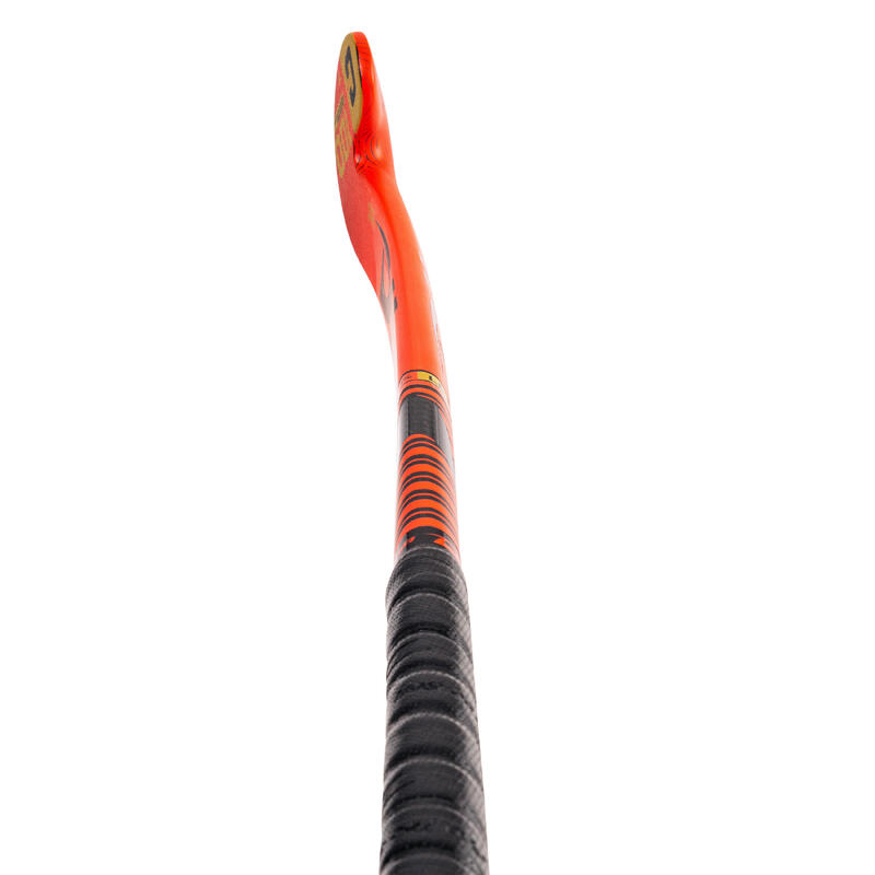 Hockeystick voor expert volwassenen low bow 100% carbon Carbotec Pro C100 rood