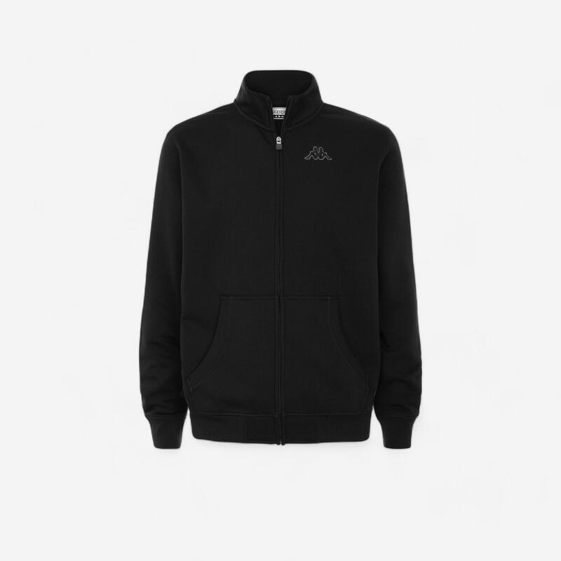 Felpa uomo fitness Kappa misto cotone zip intera nera