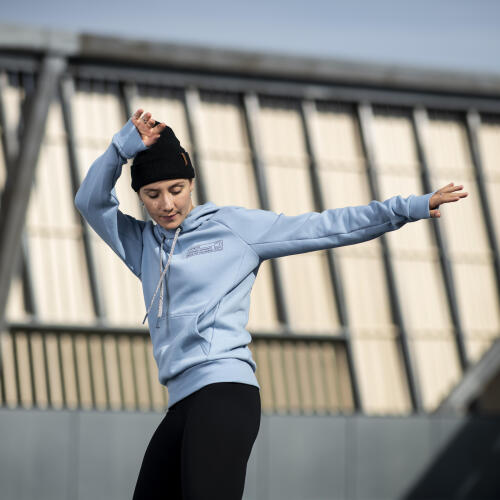 Sweat à capuche danses urbaines bleu à motifs