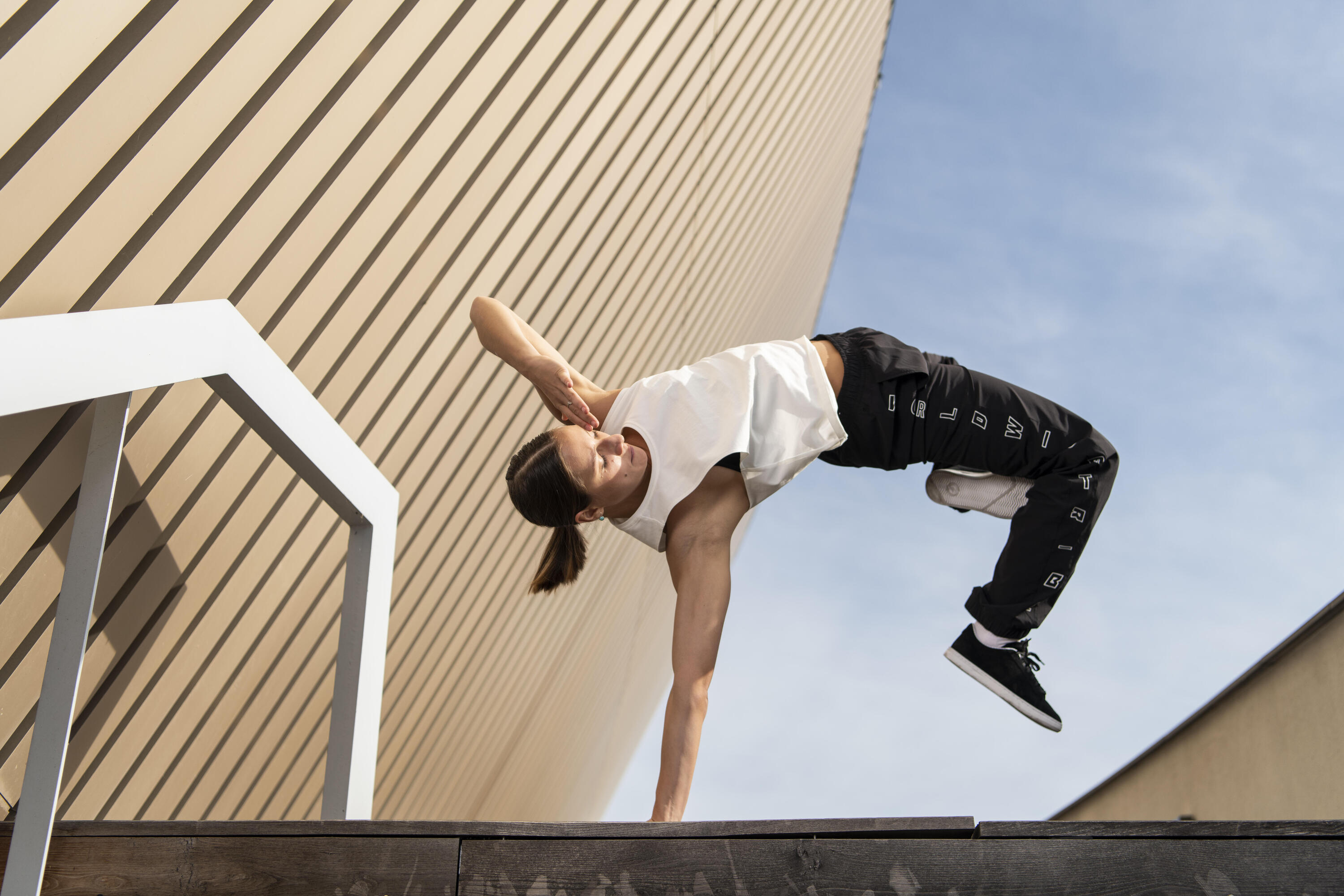 Tanztop Urban Dance Damen elfenbein 8/11