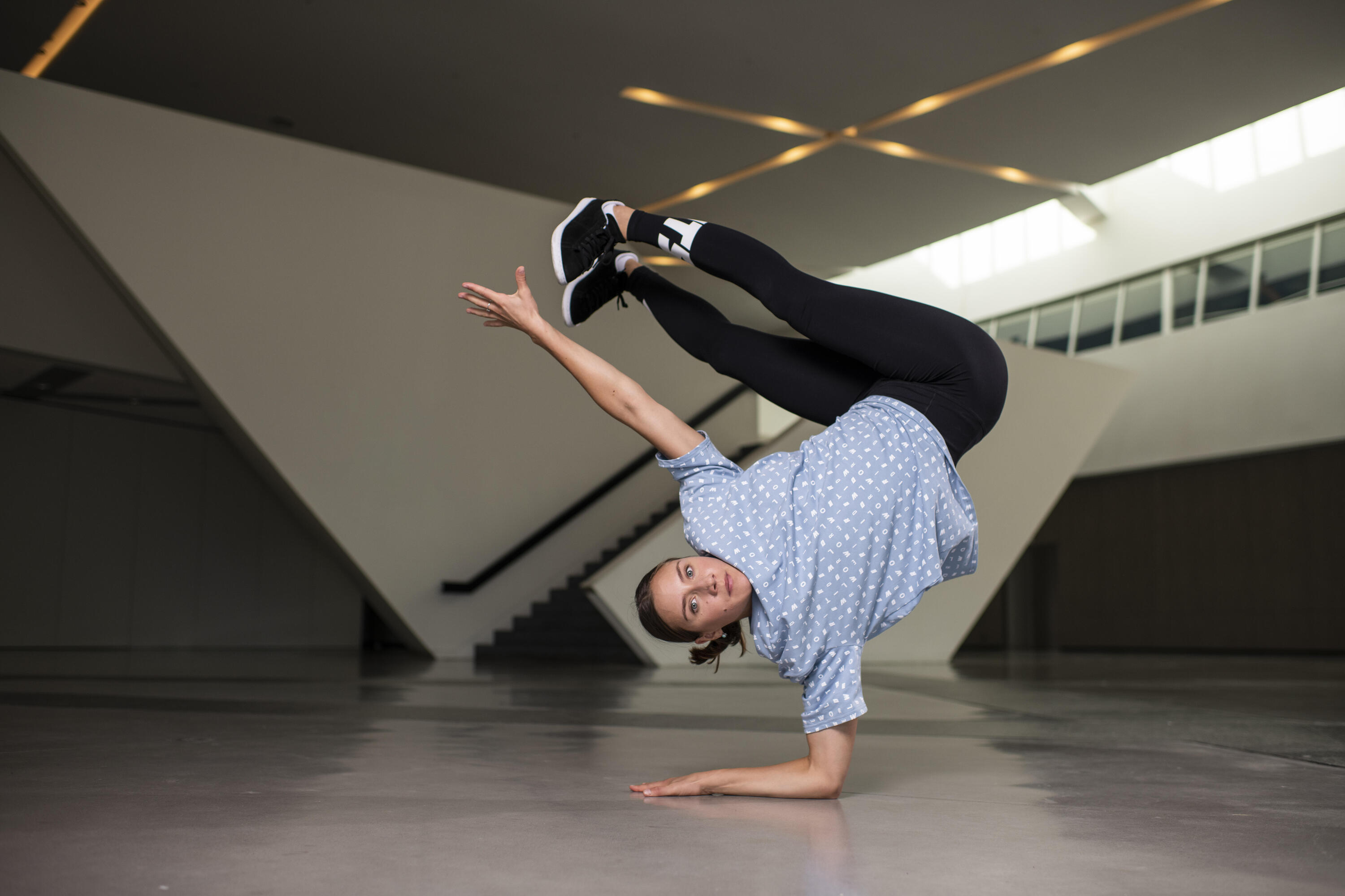 Leggings hip hop / break dance donna vita alta neri 8/9