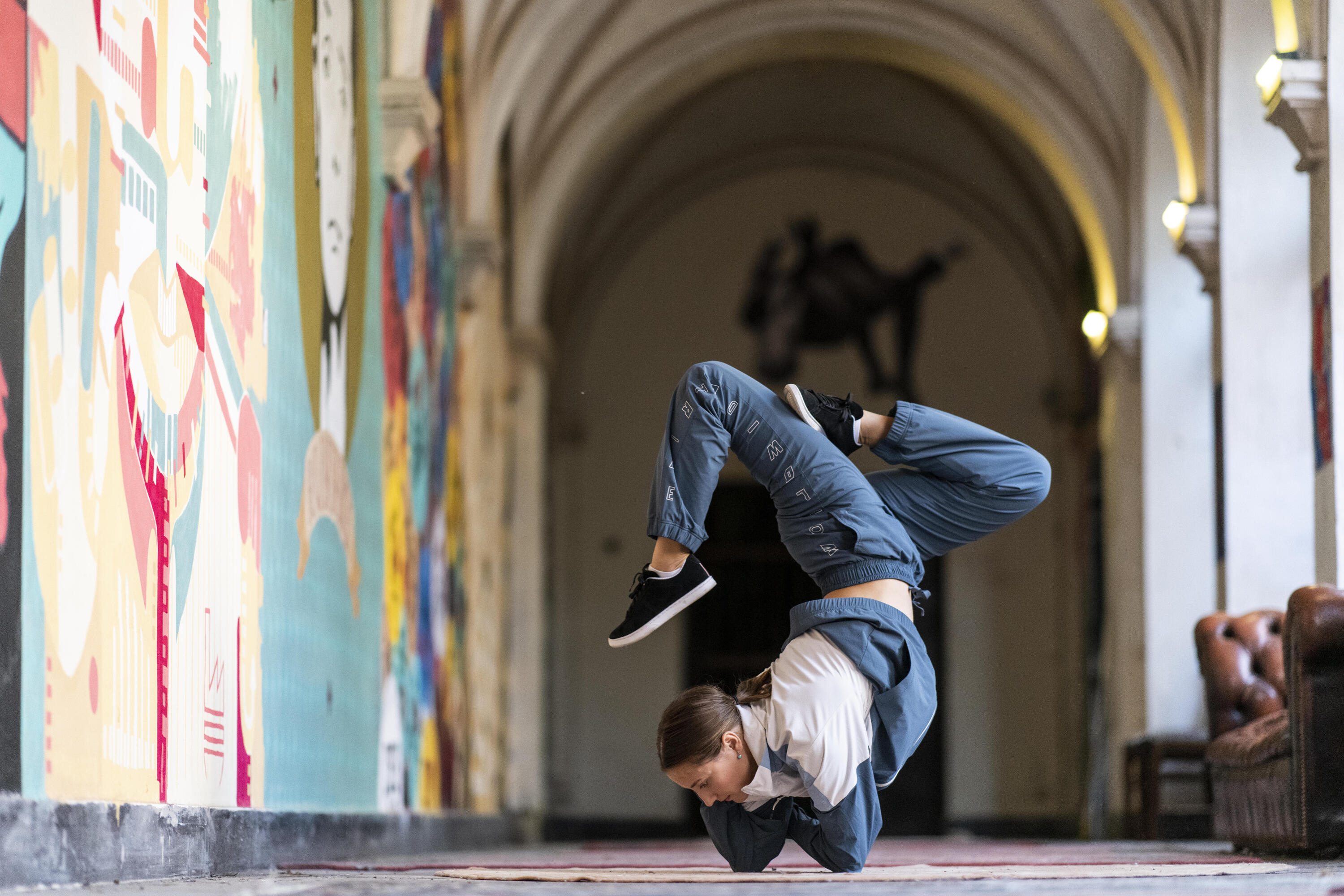 Pantalon de danses urbaines bleu gris homme 7/9