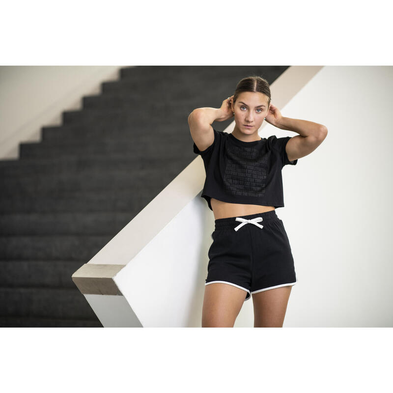 Dámské tričko na street dance Crop top černé