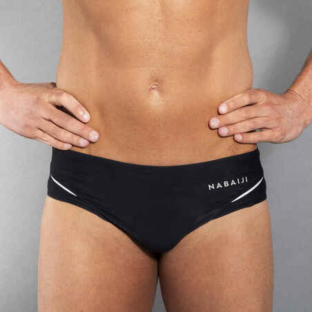 Bañador Hombre natación slip negro.