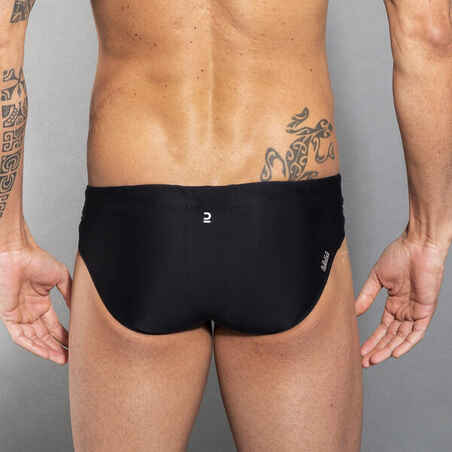 Bañador Hombre natación slip negro.