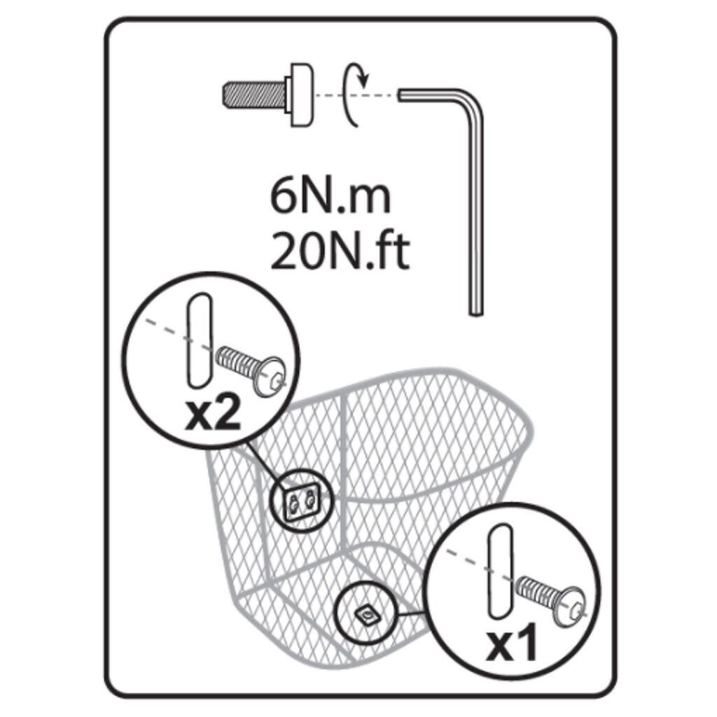 Befestigungsset Fahrradkorb Elops 520 braun 