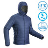 Men’s synthetic mountain trekking padded jacket - MT100 hooded -5°C - Blue