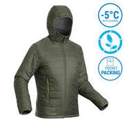 Men’s trekking padded jacket - MT100 hooded -5°C