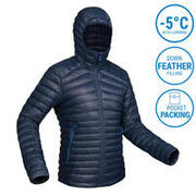 Men's Trekking Down Feather Jacket MT100 -5°C Ultra Light and Compact