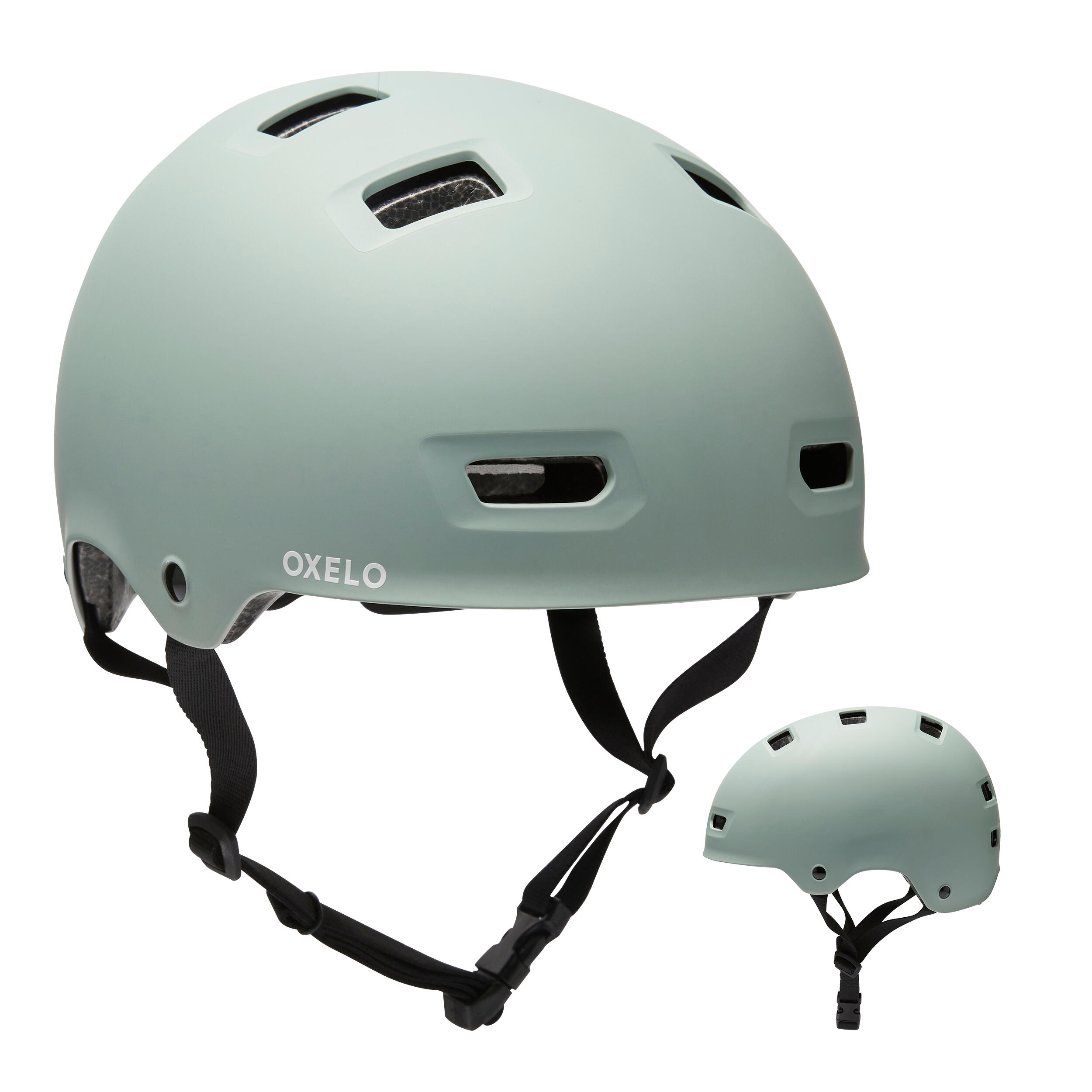 Casco Patines Patinete Y Skate Oxelo Mf500 Verde Claro