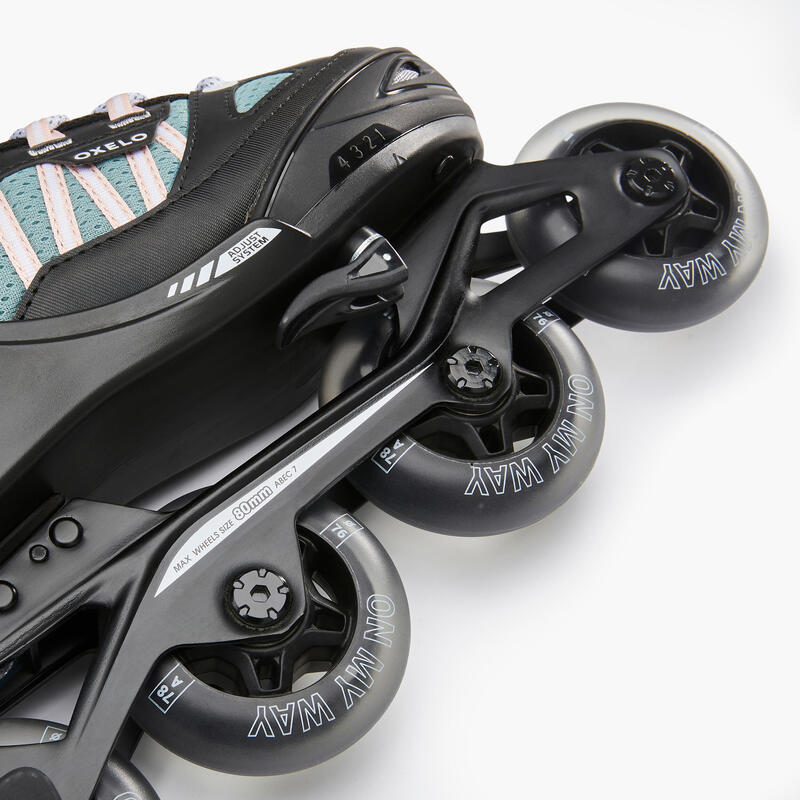 Patines Línea Niños Oxelo Roller Fitness Fit 5 Caqui