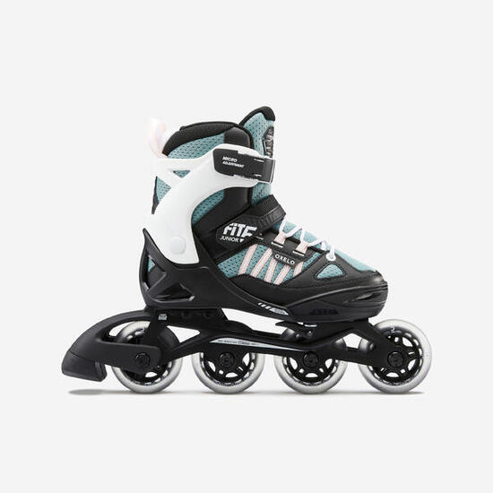 Patines Línea Niños Oxelo Roller Fitness Fit 5 Rosa Negro