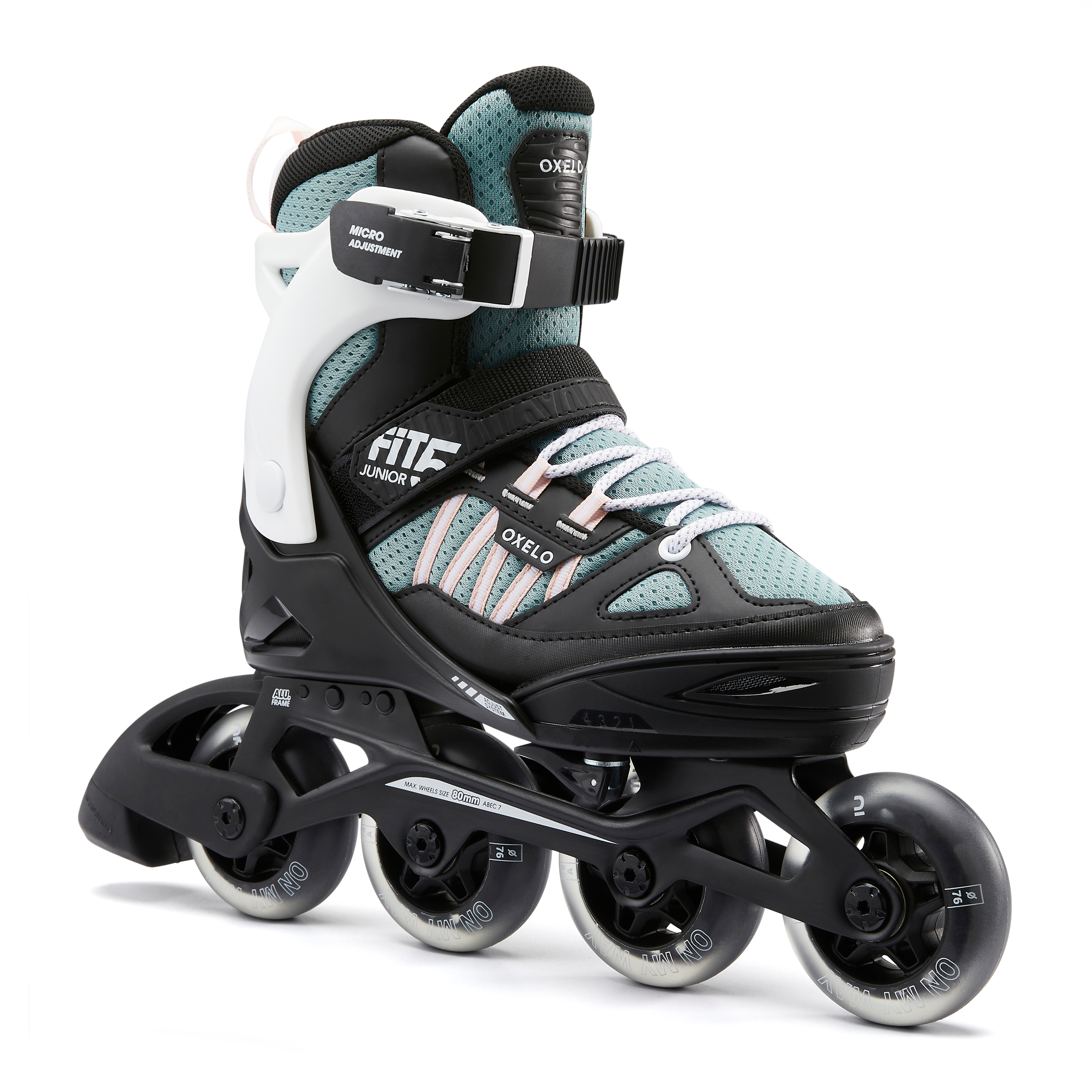 Roller fitness enfant FIT 5 Jr rose kaki