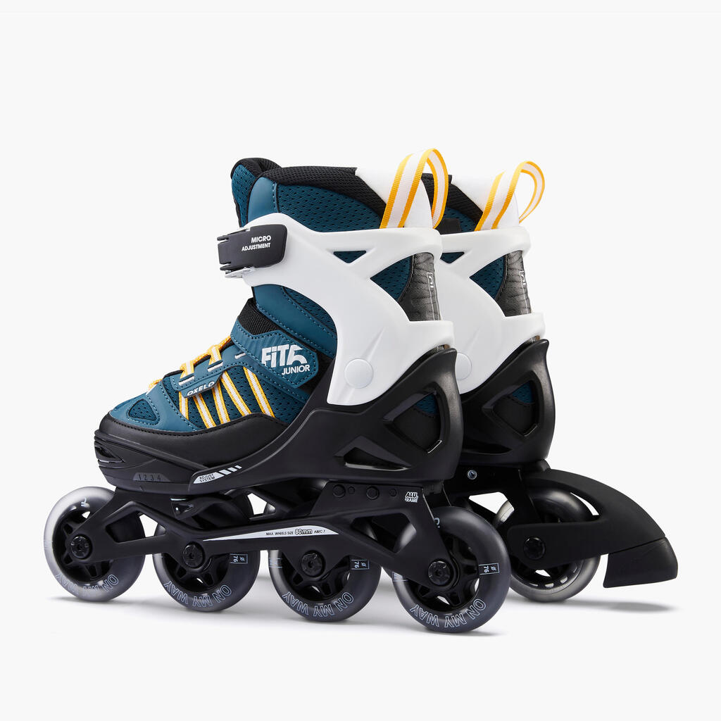 Roller fitness enfant FIT 5 JR BLEU BLANC
