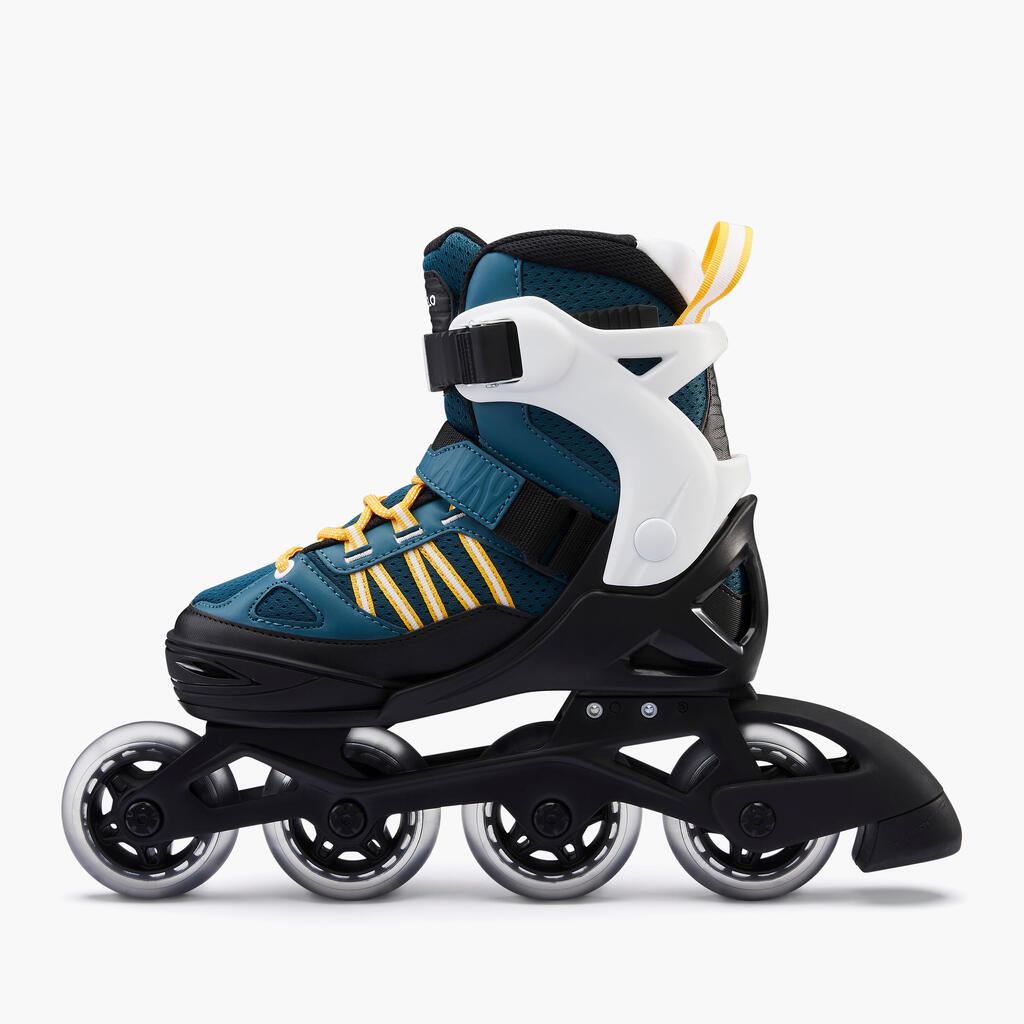 Roller fitness enfant FIT 5 JR BLEU BLANC