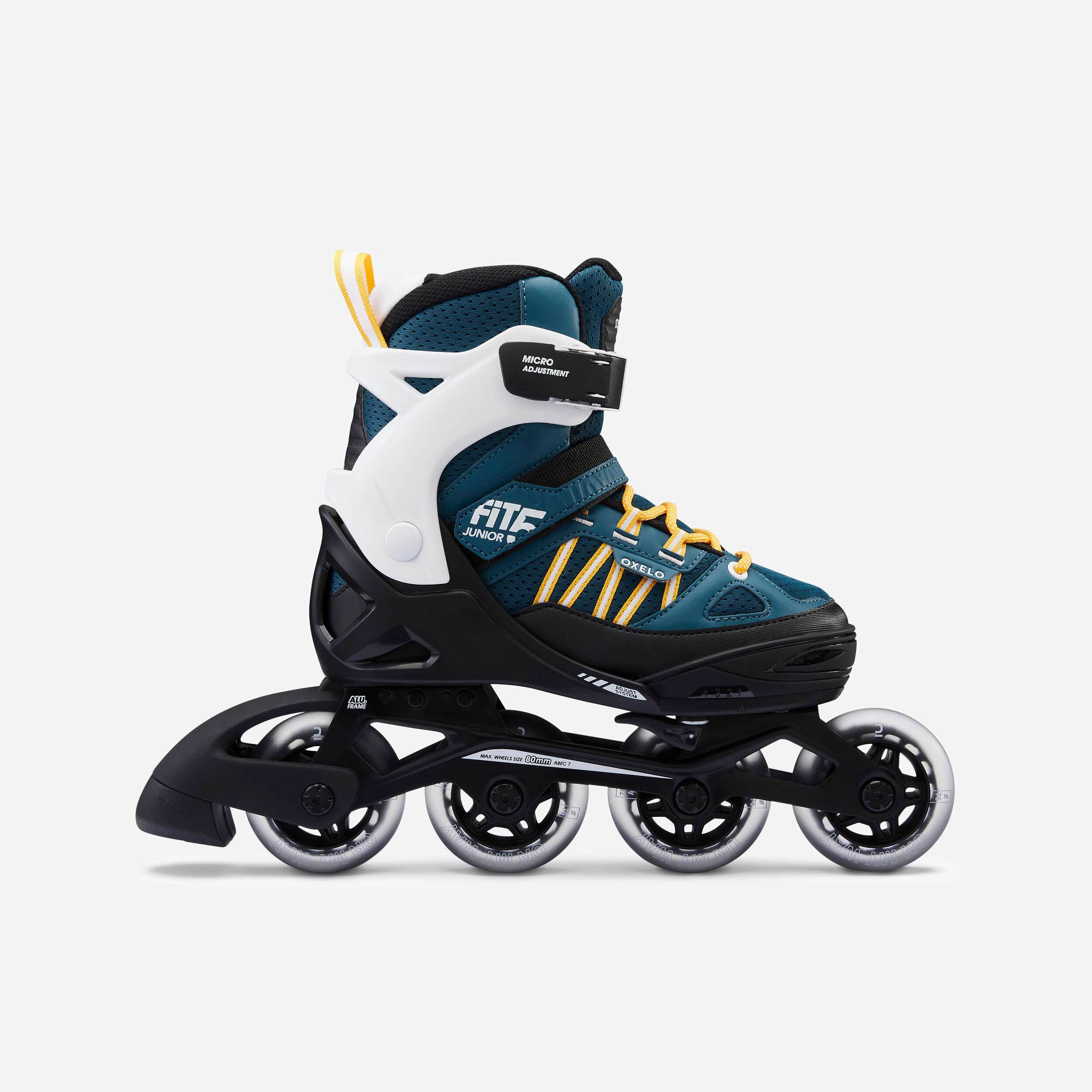 Kids' Adjustable Inline Skates - Fit 5 - Dark petrol blue, Sunflower -  Oxelo - Decathlon