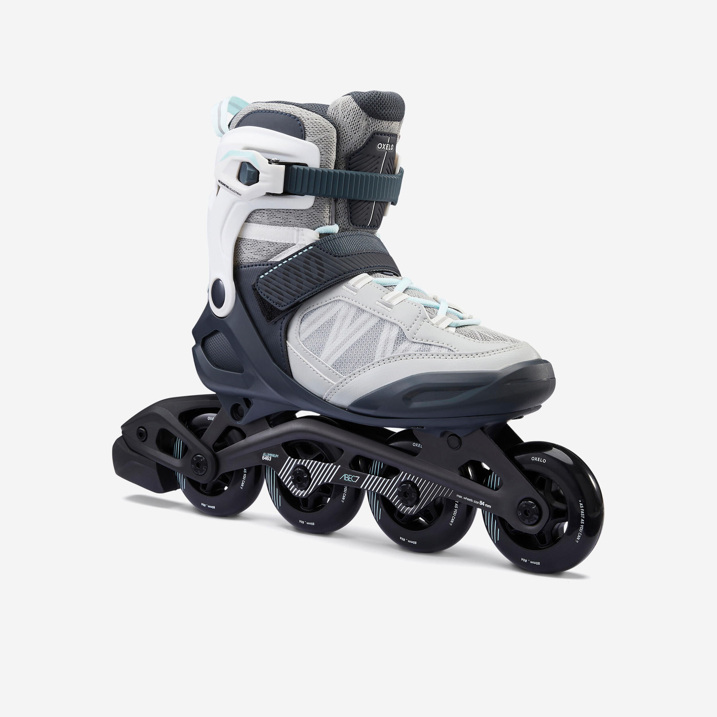 OXELO Adult Inline Fitness Skates FIT500 - Ice Grey