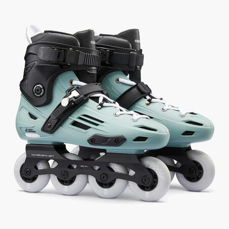 Adult Freeride Inline Skates Mf500 Light Khaki Decathlon