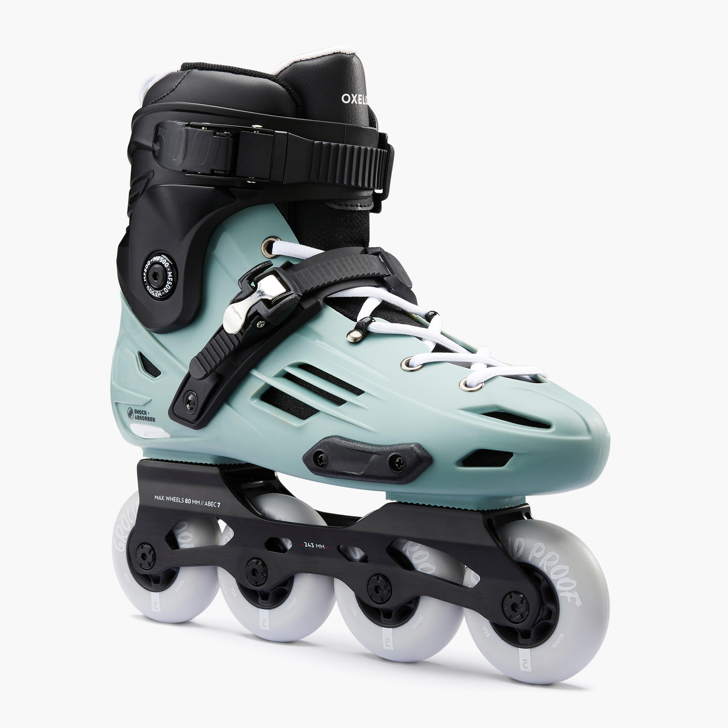 Inline Skates Inliner Freeride MF500 Light Erwachsene khaki  26/27
