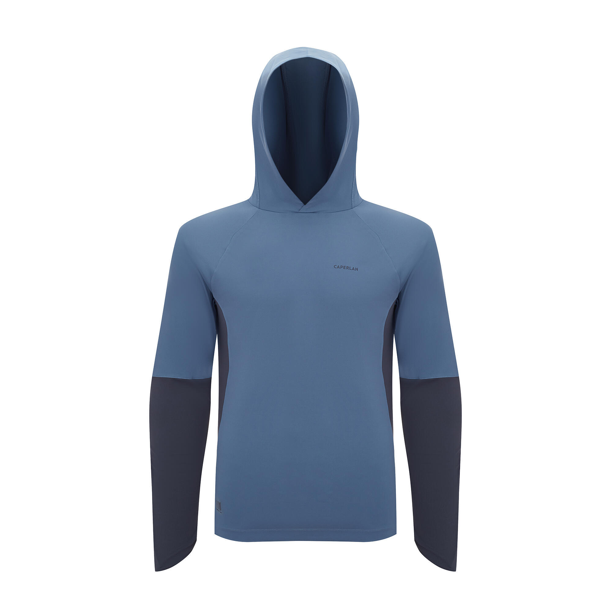 Fishing anti-UV T-shirt 500 with hood blue 13/20