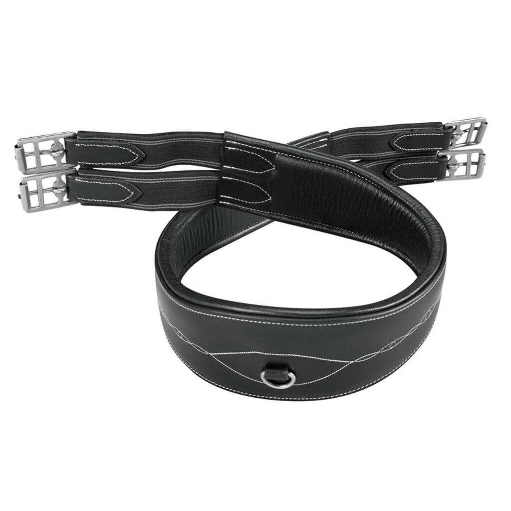 Horse and Pony Riding Leather Girth Romeo - Black