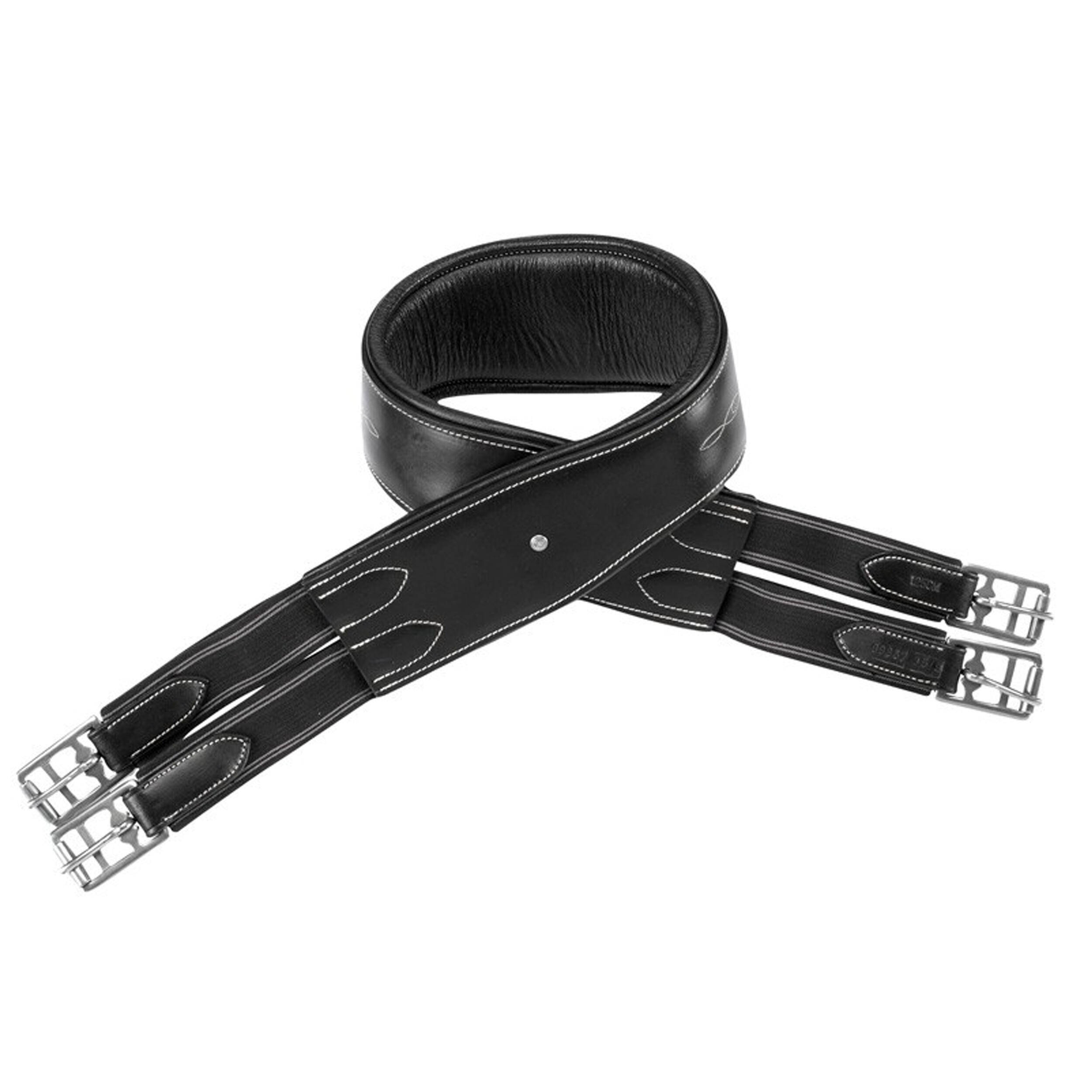 Horse Riding Leather Girth For Horse & Pony Black -  3