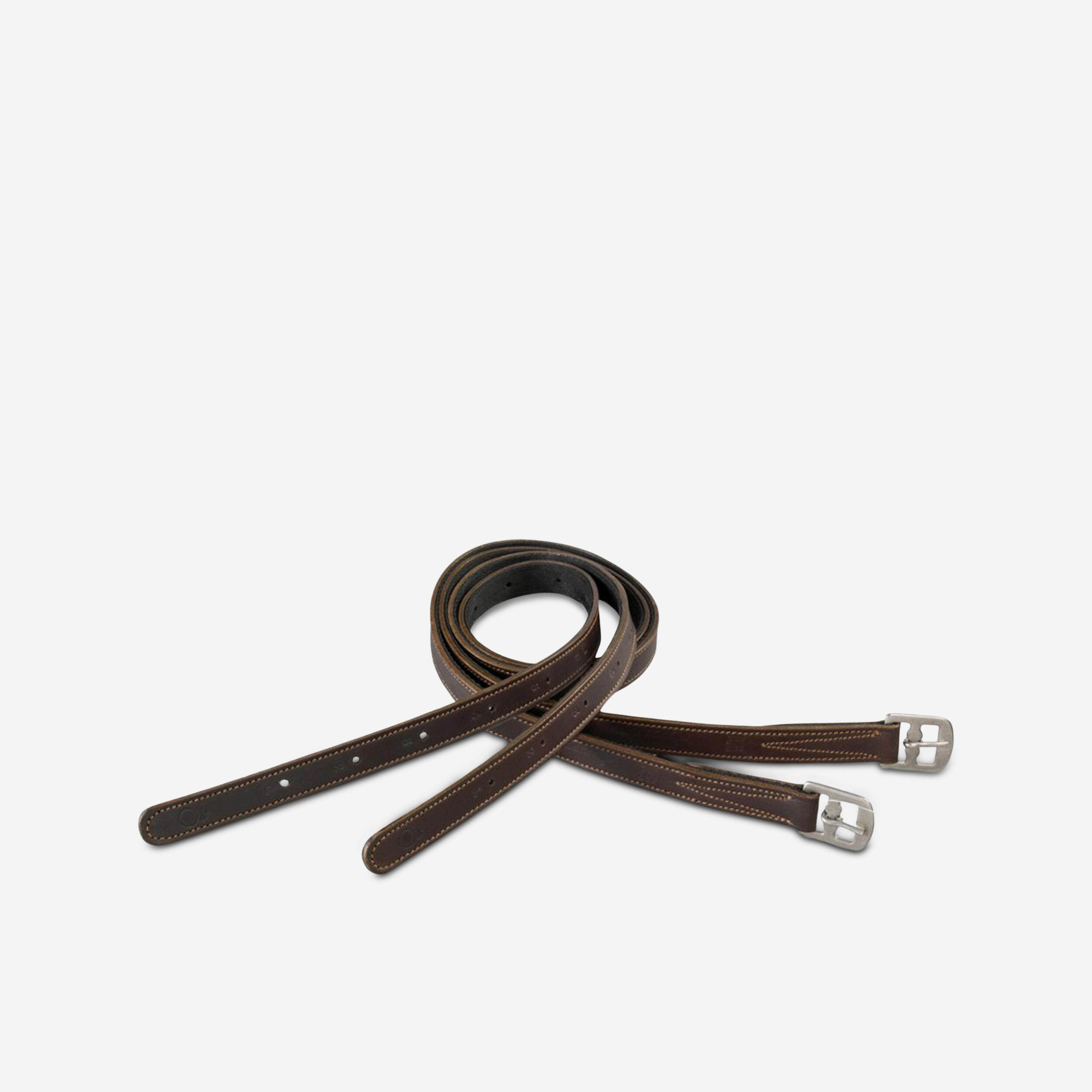 Horse Riding Stirrup Leathers - Schooling Brown - FOUGANZA