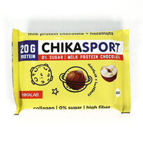 Молочный протеиновый шоколад Chikalab с фундуком 100 г Bombbar