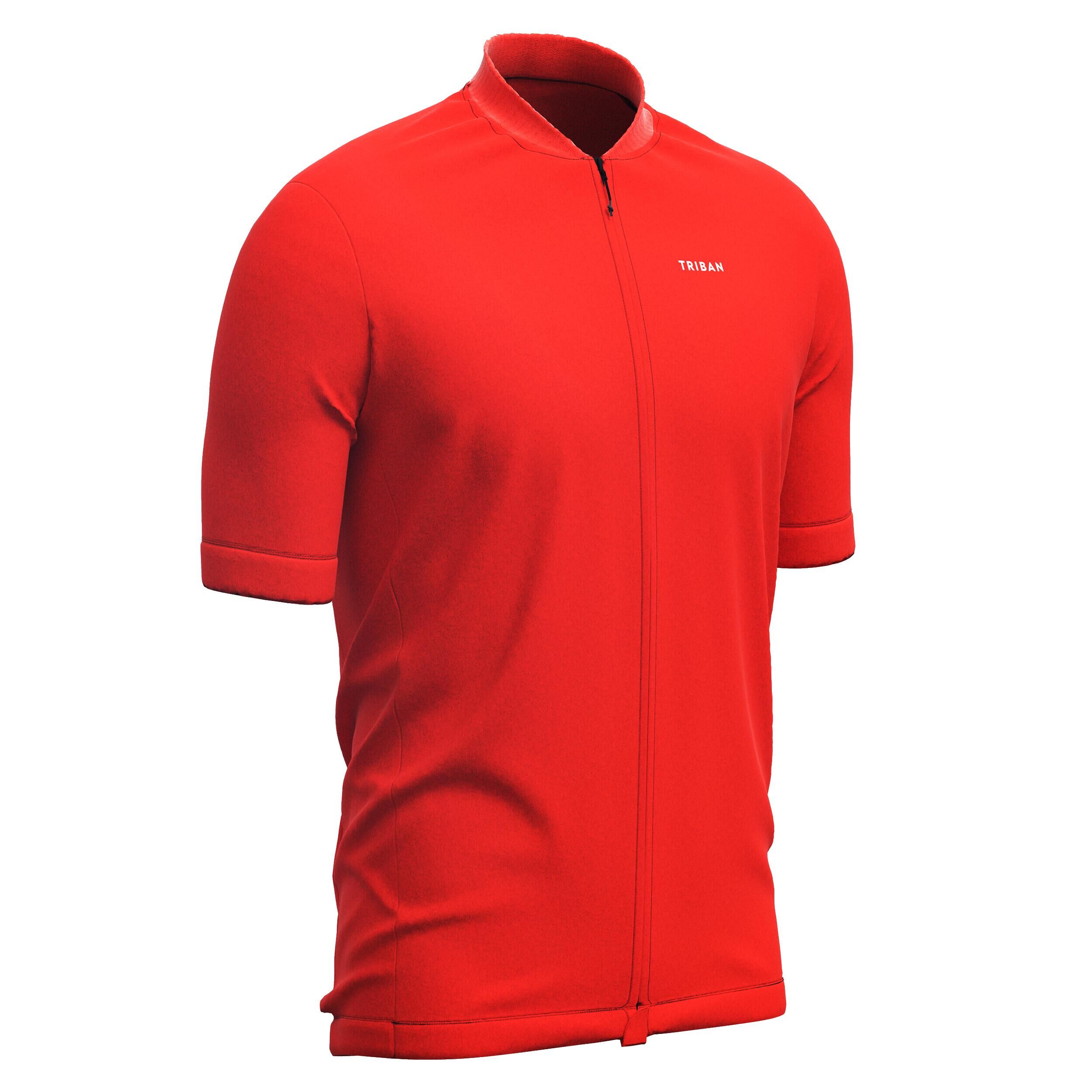 TRIBAN Men's Short-Sleeved Road Cycling Summer Jersey RC100 - Red