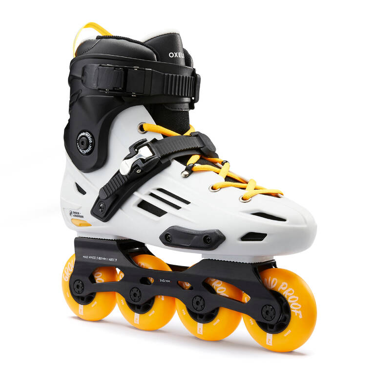 Sepatu Roda Inline Hardboot Freeride Dewasa MF500 - Abu-abu