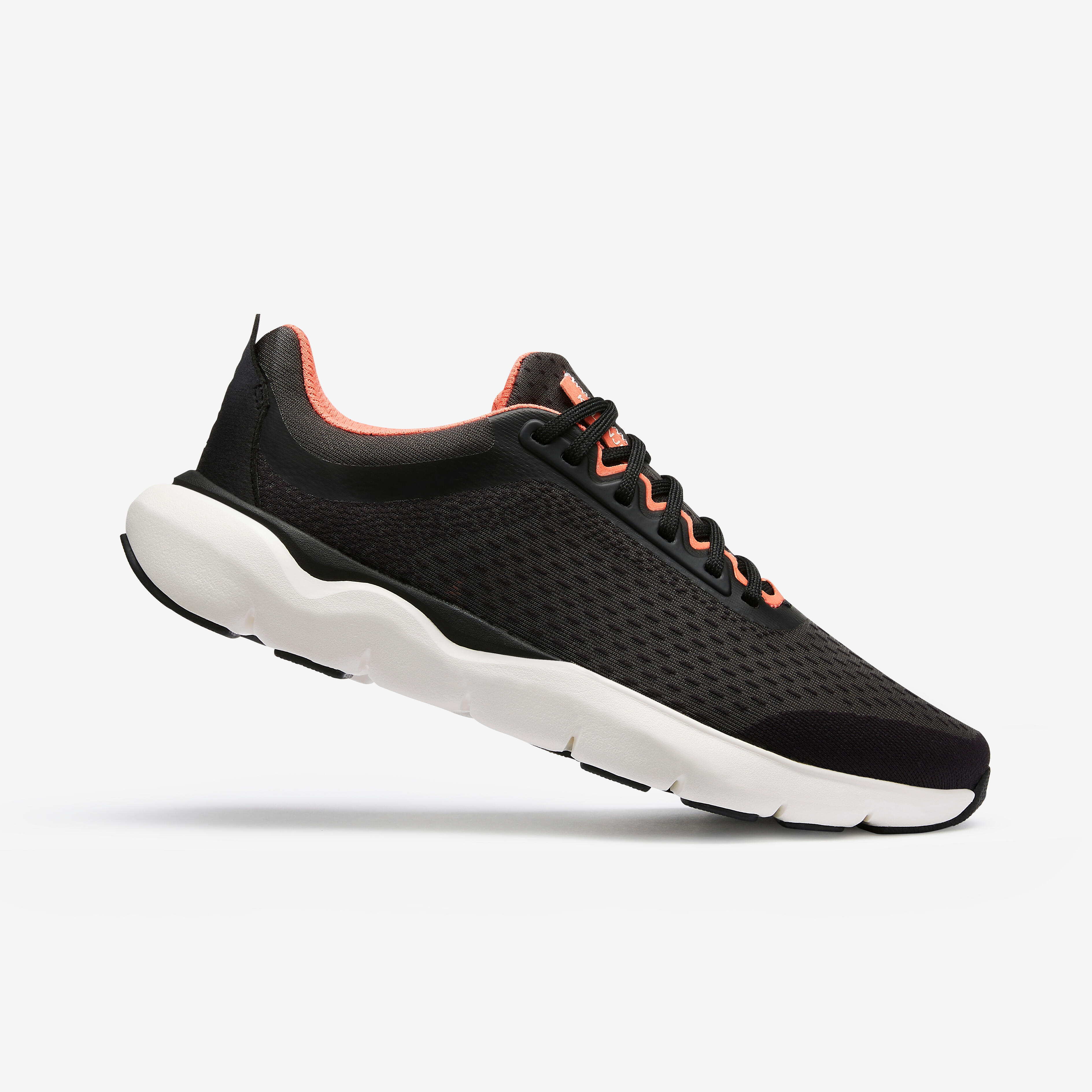 Women Running Shoes JOGFLOW 500.1 - Black and Coral Pink