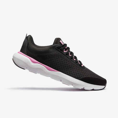 CHAUSSURES de running femme JOGFLOW 500.1 gris foncé et rose.