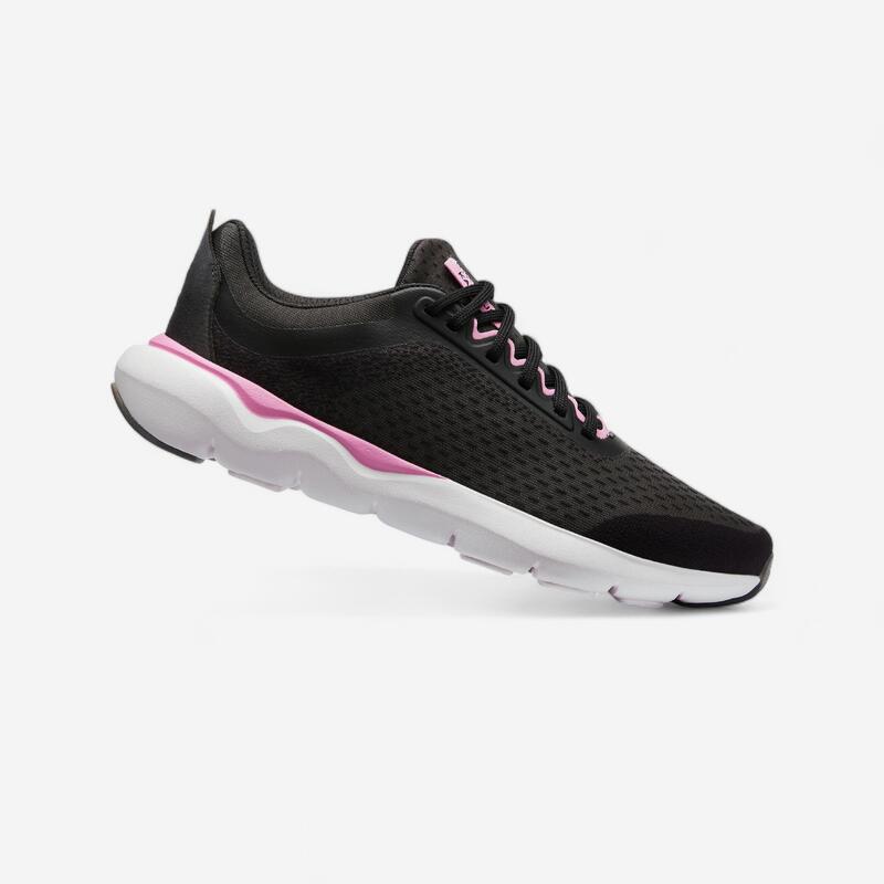 CHAUSSURES de running femme JOGFLOW 500.1 gris foncé et rose.