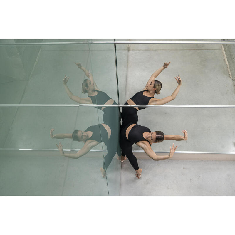 Top de Alças Finas e Copas Amovíveis de Dança Moderna Mulher Preto