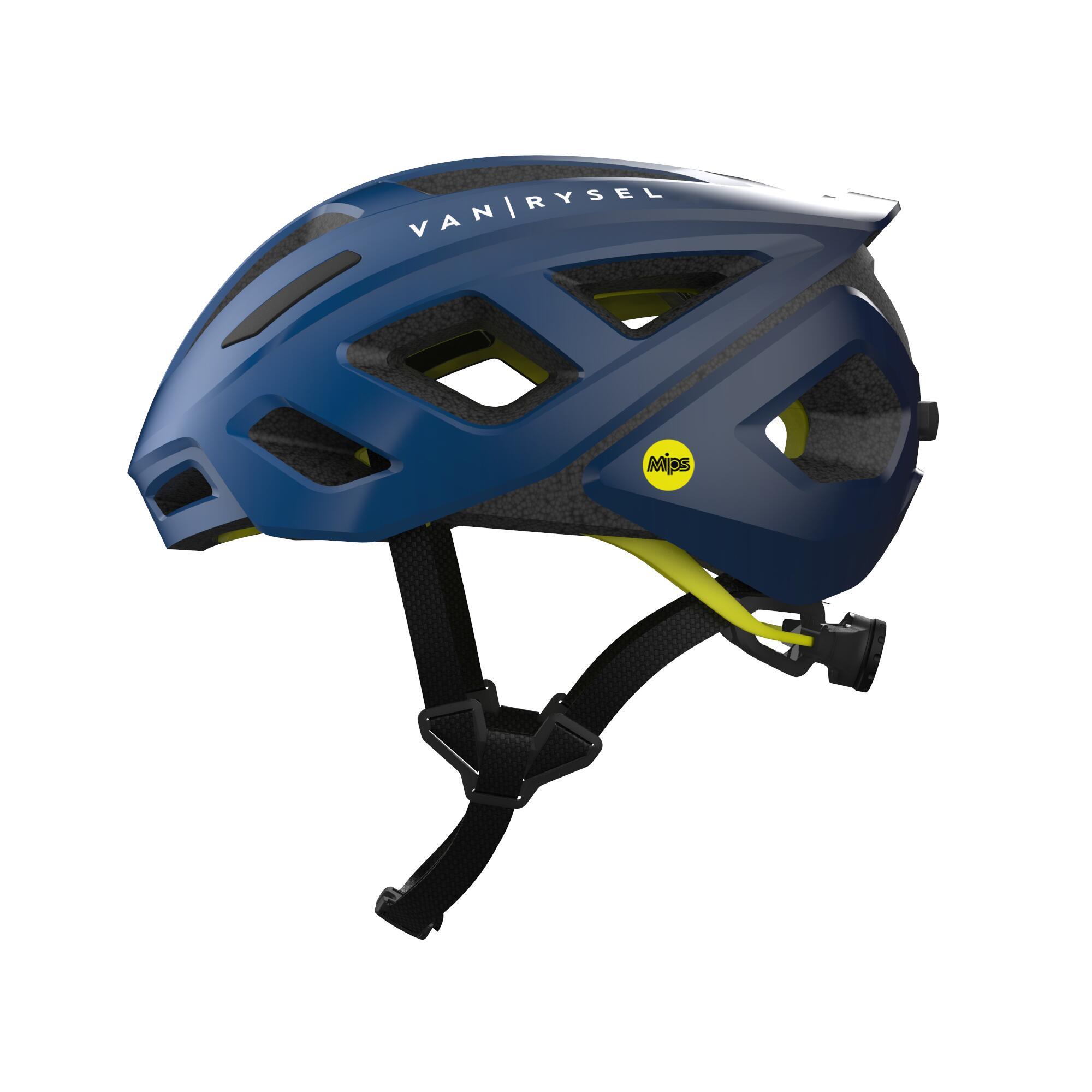 Casco Ciclismo para Adulto, Talla Única Ajustable, con Visera, Azul -  9transport