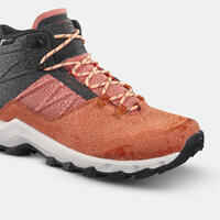 Crvene vodootporne ženske cipele za planinarenje MH500