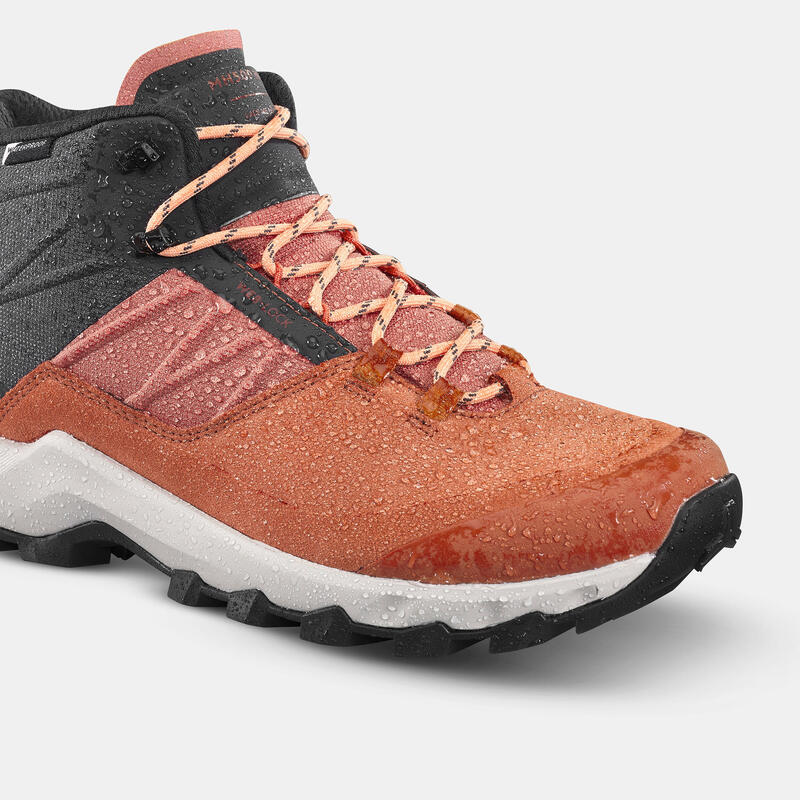 Scarpe da trekking donna MH500 MID impermeabili seppia