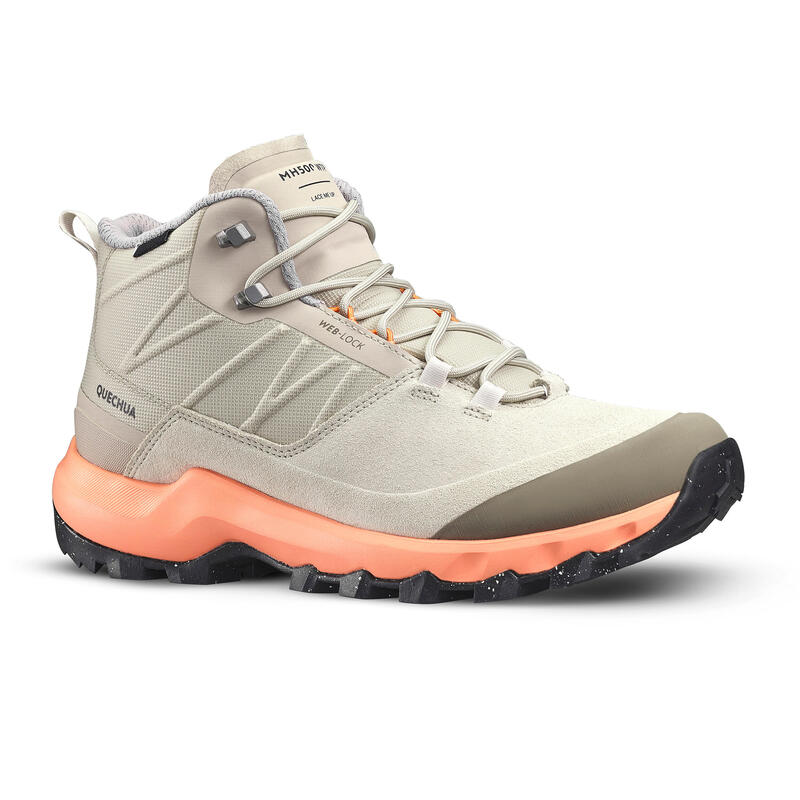 Botas de montaña y trekking impermeables Mujer Quechua MH500