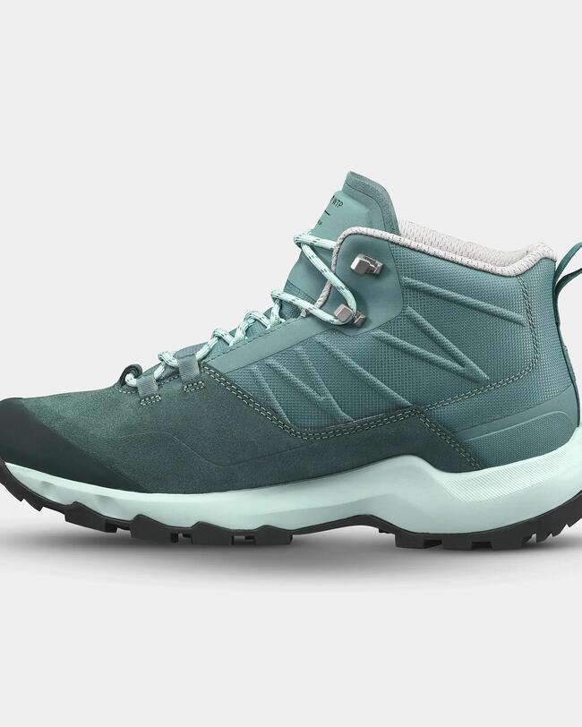 Wanderschuhe Damen halbhoch wasserdicht - MH500 grün 