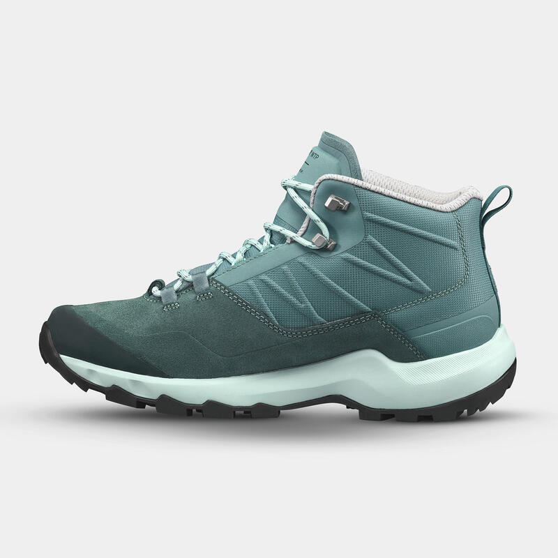 Botas impermeáveis de caminhada na montanha MH500 Mid Mulher Verde